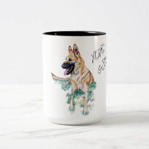 Waterverf German Shepherd Malinois XOXO Dog Tweekleurige Koffiemok