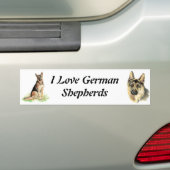 Waterverf German Shepherd Pet Dog Animal Bumpersticker (Op auto)