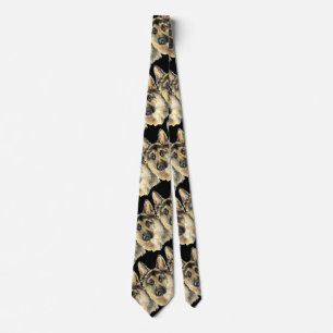 Waterverf German Shepherd Pet Dog Animal Stropdas