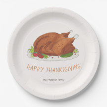 Waterverf Geroosterde Kalkoen Thanksgiving
