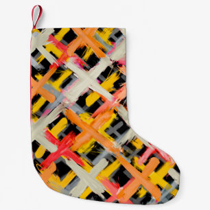 Waterverf geruit, vet, kleurrijk, diagonaal. kleine kerstsok