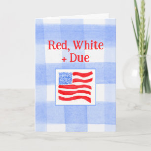 Waterverf geruite Amerikaanse vlag rood wit verwac Kaart