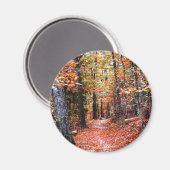 Waterverf geschilde herfst bos magneet (Voorkant / Achterkant)