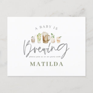 waterverf geschilderd drinken baby shower partij uitnodiging briefkaart