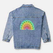 Waterverf geschilderd regenboog  denim jacket (Achterkant)
