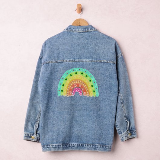 Waterverf geschilderd regenboog  denim jacket (Hangar)