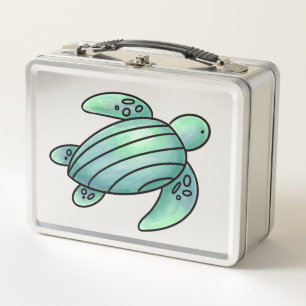 waterverf geschilderd zeeen schildpad cartoon blau