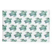 waterverf geschilderd zeeen schildpad cartoon blau kussensloop (Achterkant)