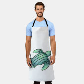 waterverf geschilderd zeeen schildpad cartoon blau schort (Gedragen)