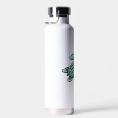 waterverf geschilderd zeeen schildpad cartoon blau waterfles (Rechts)