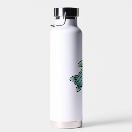 waterverf geschilderd zeeen schildpad cartoon blau waterfles (Rechts)