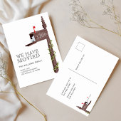 Waterverf geschilderde brievenbus nieuw huis verpl aankondigingskaart