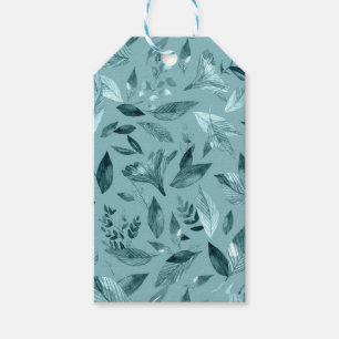 Waterverf gestorven bladeren 2 cadeaulabel