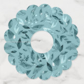 Waterverf gestorven bladeren 2 wijnglaslabel (Voorkant)