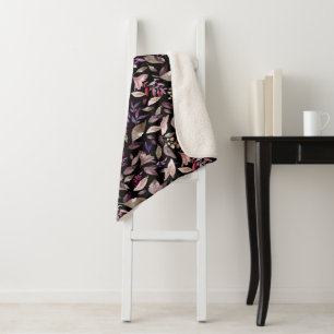 Waterverf gestorven bladeren sherpa deken