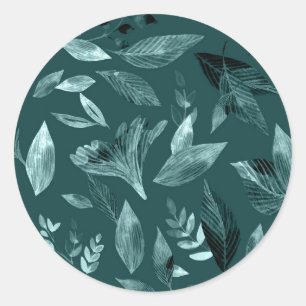 Waterverf gevallen bladeren 10 ronde sticker