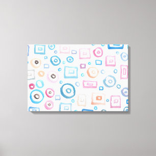 waterverf geverfde vormen canvas afdruk