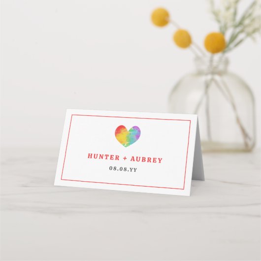 Waterverf gevierd Pride Heart Gay Lesbian Wedding (Achterkant)