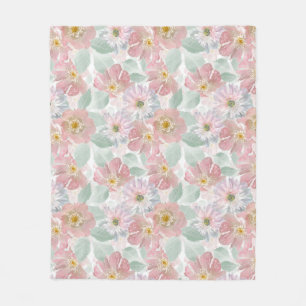 Waterverf gevoelige bloemen. fleece deken