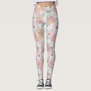 Waterverf gevoelige bloemen. leggings