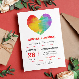Waterverf Gevulde Pride Hart Homoseksuele Lesbisch Kaart