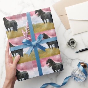 Waterverf geweldige paarden cadeaupapier
