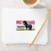 Waterverf geweldige paarden etiket (Insitu)