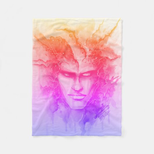 Waterverf gezicht fleece deken (Voorkant)