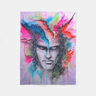 Waterverf gezicht fleece deken