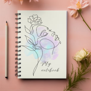 Waterverf Gezichtslijn Kunstportret Notitieboek