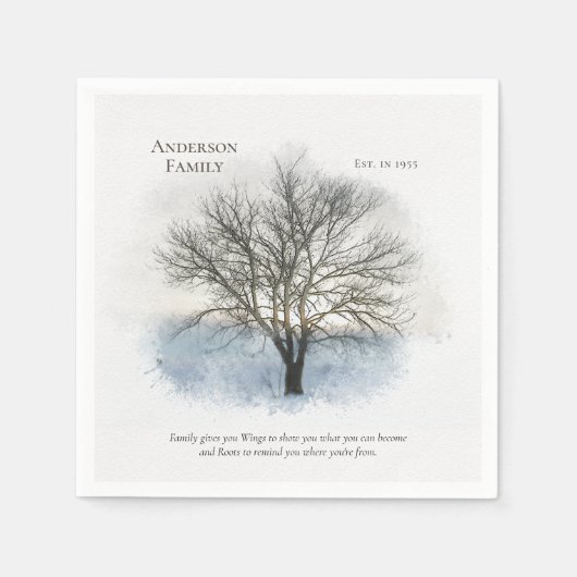 Waterverf gezinshereniging servet (Voorkant)