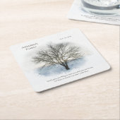 Waterverf gezinshereniging vierkante kartonnen onderzetter (Schuin)