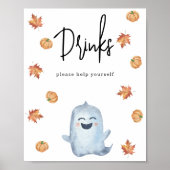Waterverf Ghost - Drinken Poster (Voorkant)