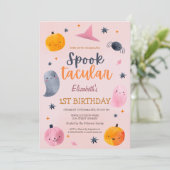 Waterverf Ghost Pumpkin Halloween Verjaardag Kaart (Staand voorkant)