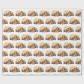 Waterverf Ginger Cat Birthday Cadeaupapier (Vlak)