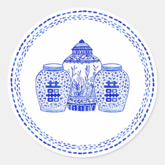 Waterverf Ginger Jar Classic Stickers