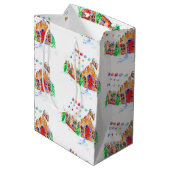 Waterverf Gingerbrood House Cute Merry Kerstry Medium Cadeauzakje (Achterkant Gekanteld)