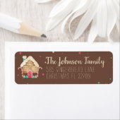 Waterverf Gingerbrood House Festive Typografie Etiket (Insitu)