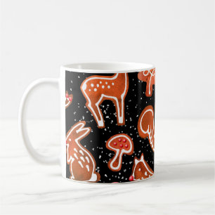 Waterverf gingerbrood naadloos patroon koffiemok