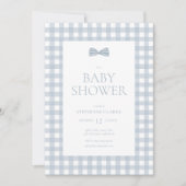 Waterverf Gingham & Bow Stropdas Boy Baby shower Kaart (Voorkant)