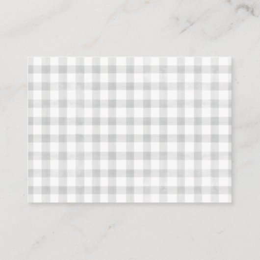 Waterverf Gingham Grey Luier Raffle Informatiekaartje (Achterkant)