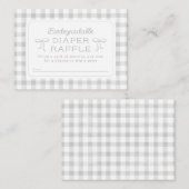 Waterverf Gingham Grey Luier Raffle Informatiekaartje (Voorkant / Achterkant)