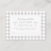 Waterverf Gingham Grey Luier Raffle Informatiekaartje (Voorkant)
