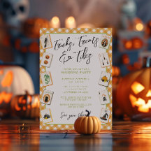 Waterverf Gingham Halloween Mahjong Feest