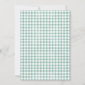 Waterverf Gingham Sage Green Baby shower Kaart (Achterkant)