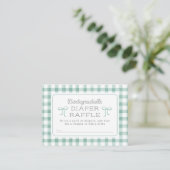 Waterverf Gingham Sage Groene Luier Raffle Informatiekaartje (Staand voorkant)