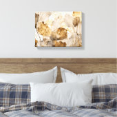 Waterverf Ginkgo bladeren wit, beige, goud Canvas Afdruk (Insitu (Slaapkamer))