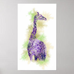 WATERVERF GIRAFFE 1 POSTER