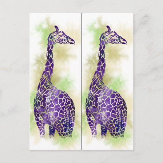 Waterverf Giraffe boekmarkeringen Briefkaart (Voorkant)