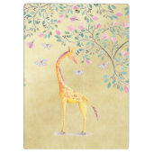 Waterverf Giraffe Butterflies en Blossom Klembord (Achterkant)